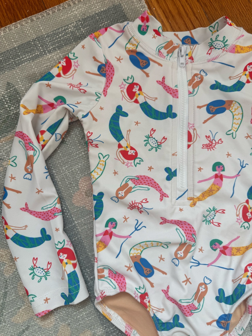 Ollie Jay Mermaid Rashguard Bathing Suit, 2T
